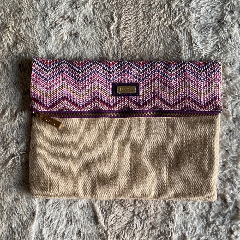 Tarte Chevron Woven Purple Cosmetic Bag